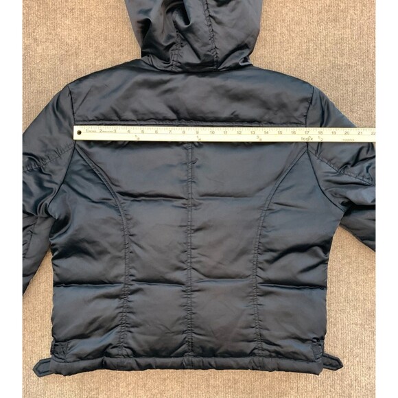 Guess Jacket Womens XL Down Feathers Vegan Fur Hooded Quilted Nylon Cargo Pocket - Picture 8 of 12